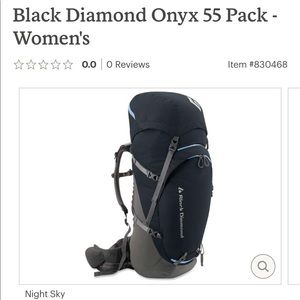 Black Diamond Onyx 55L Backpack Size SM/M.